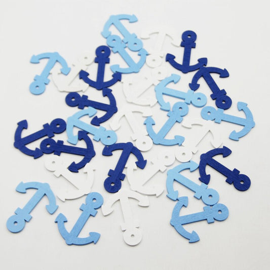 50 kleine Anker aus Holz