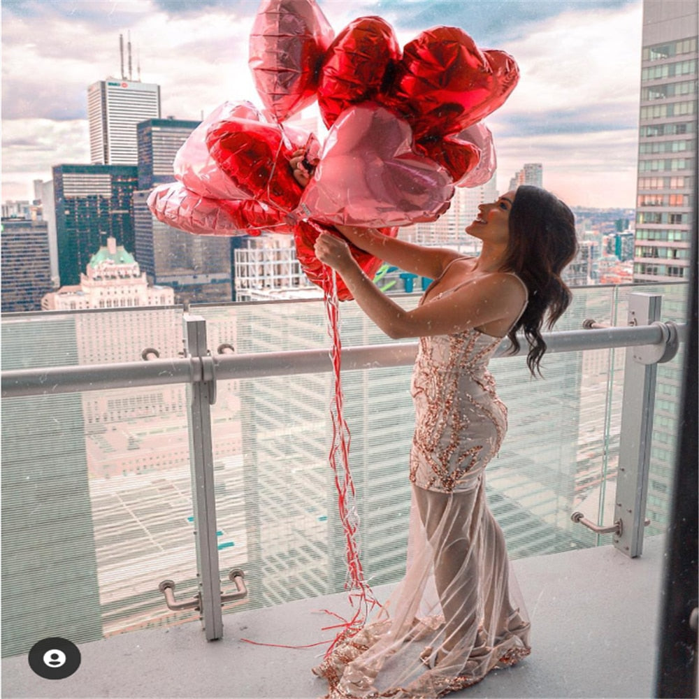 50 Heliumballons in Herzform