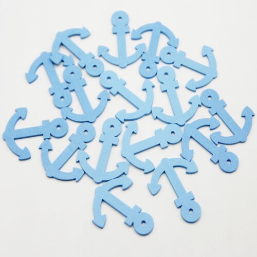 50 kleine Anker aus Holz