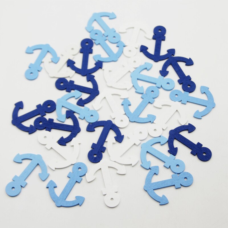 50 kleine Anker aus Holz