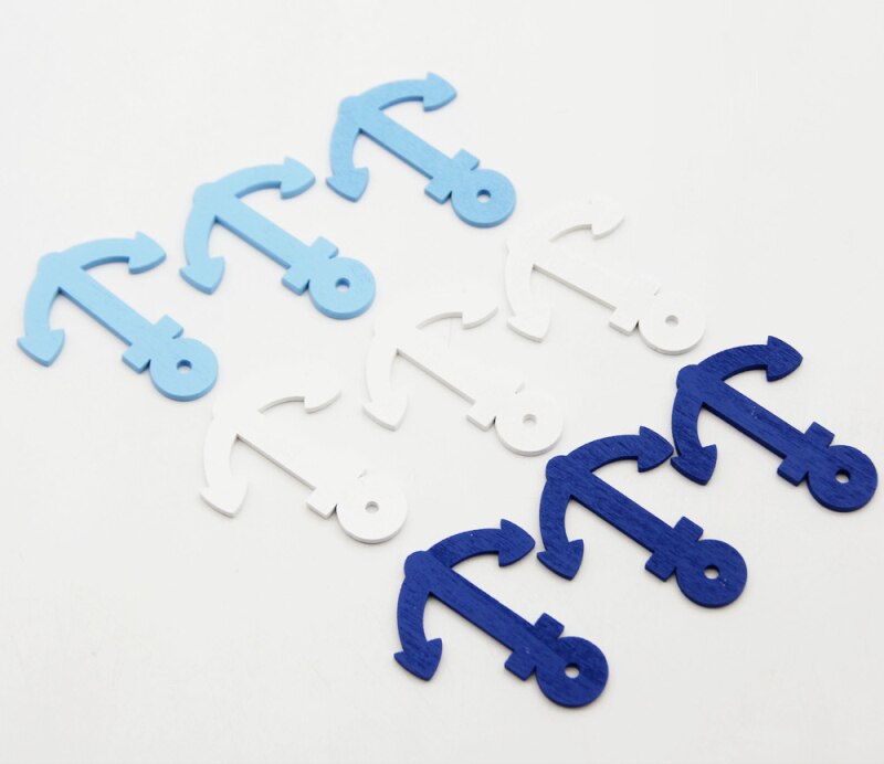 50 kleine Anker aus Holz