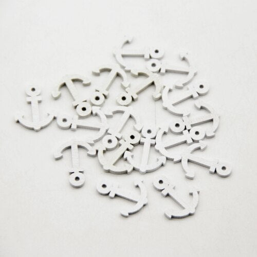 50 kleine Anker aus Holz